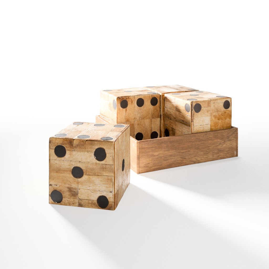  Design Object - Big Wooden 4 Dice Box preview image 1